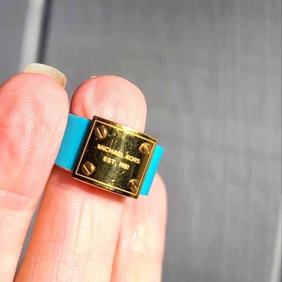 Michael Kors Jewelry - Michael Kors blue blue 💙 & gold ring sz7